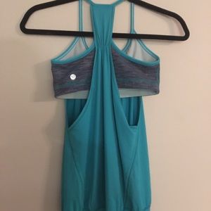 Lululemon Tank with sports bra size 4